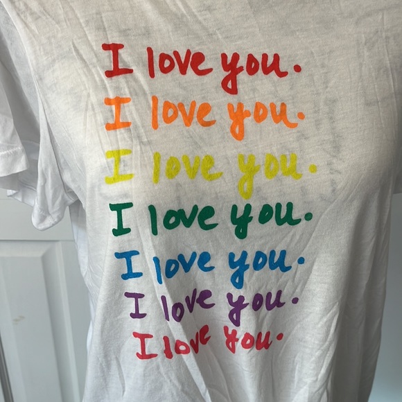 NWT Monrow Rainbow I Love You Shirt - Picture 3 of 5